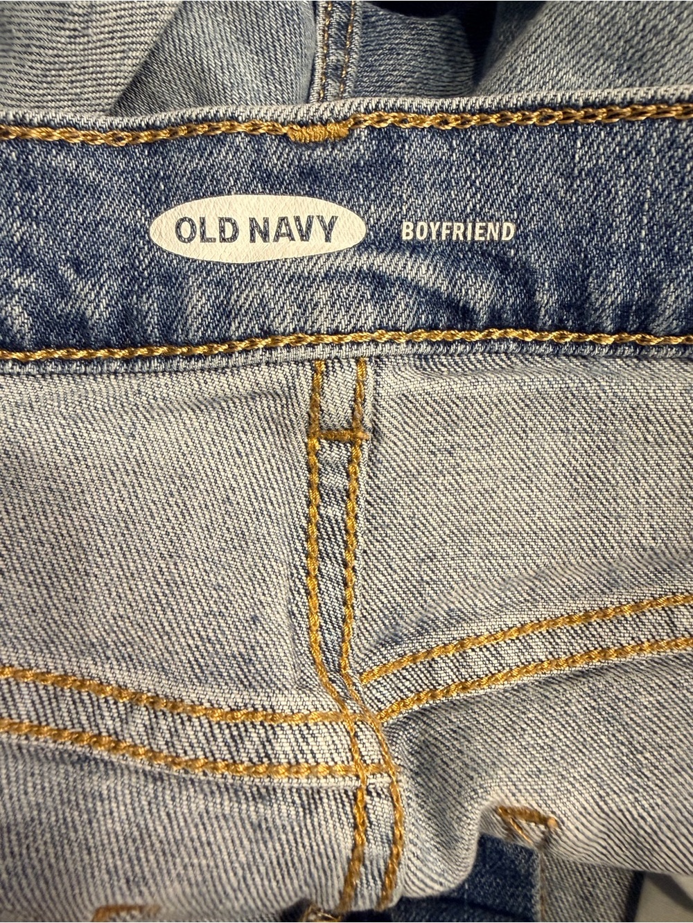 Old Navy Women’s Stretch Boyfriend Jean Shorts with Colorful Stitching, Size 2 - Picture 5 of 6